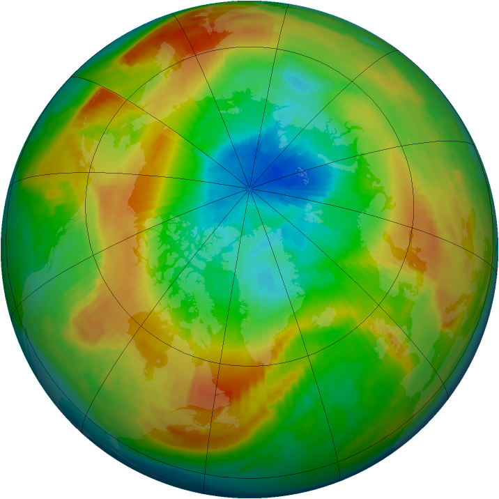 Arctic ozone map for 24 March 1997